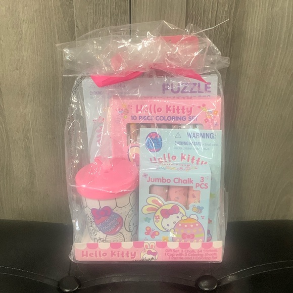 New Hello Kitty Pastel Pink & Blue Build Your Own Gift Basket 5 Piece Set - Picture 1 of 11